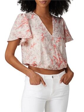 ASTR the Label Printed Surplice Top, XL, EUC